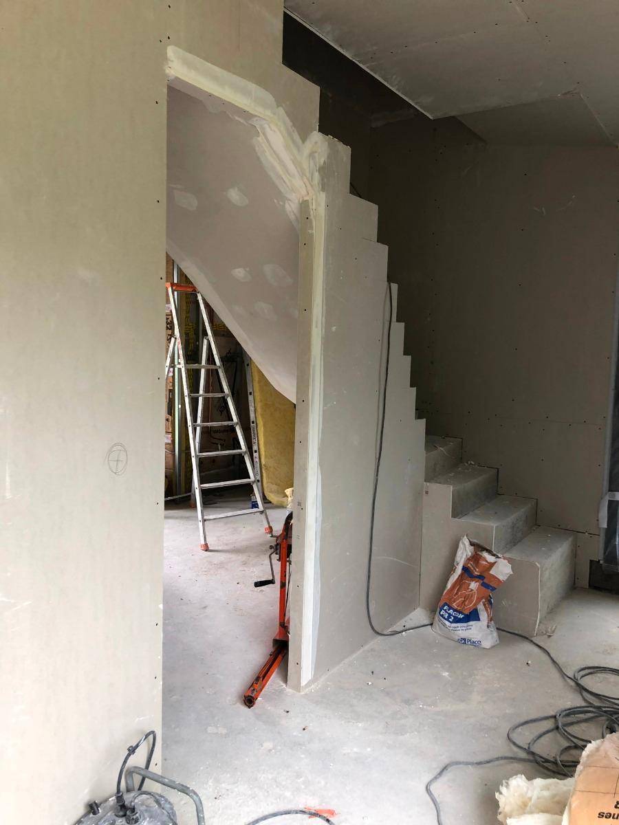 Habillage d'escalier placo